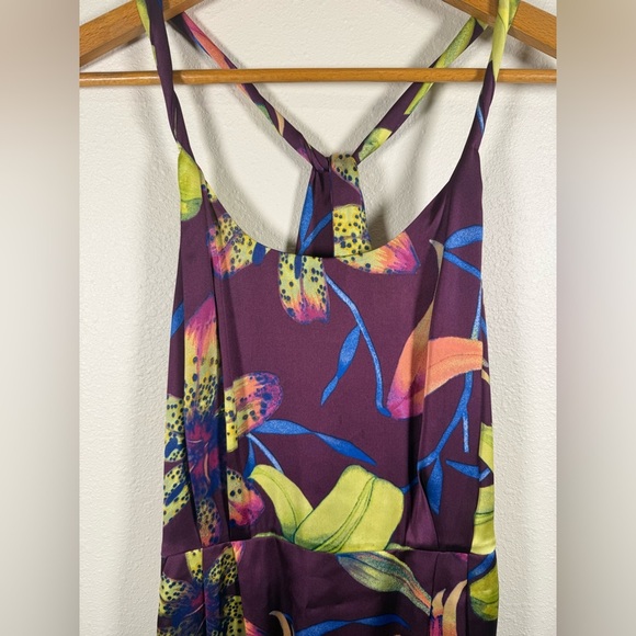 NWT Banana Republic Purple Floral Print Dress, Size 8 Tropical - Picture 2 of 9